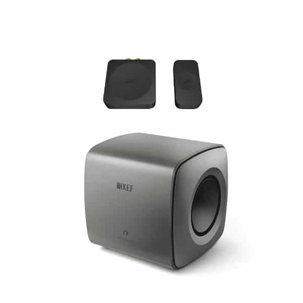 KEF KC62 Subwoofer + KW1 Wireless Subwoofer Adapter (Titanium Grey) KEF Premier Hifi KEF KC62 Subwoofer + KW1 Wireless Subwoofer Adapter Grey