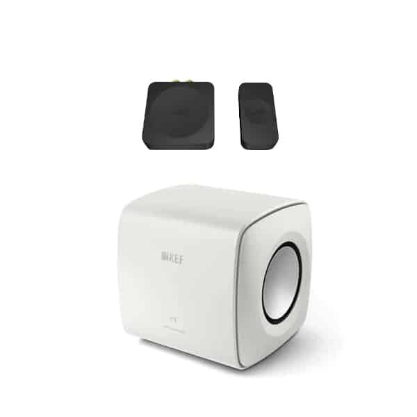 KEF KC62 Subwoofer + KW1 Wireless Subwoofer Adapter (Mineral White) KEF Premier Hifi KEF KC62 Subwoofer + KW1 Wireless Subwoofer Adapter