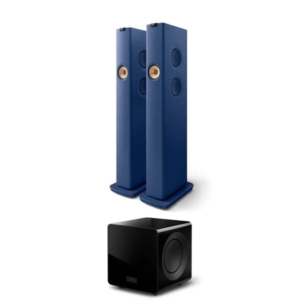 KEF LS60 Wireless Speakers + KC92 Wireless Subwoofer (Royal Blue) HI-FI Speakers Premier Hifi KEF LS60 Wireless Speakers + KC92 Wireless Subwoofer (Royal Blue) - HI-FI Speakers