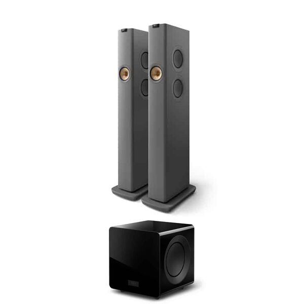 KEF LS60 Wireless Speakers + KC92 Wireless Subwoofer (Titanium Grey) HI-FI Speakers Premier Hifi KEF LS60 Wireless Speakers + KC92 Wireless Subwoofer (Titanium Grey) - HI-FI Speakers