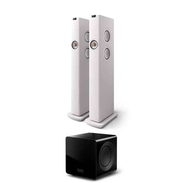 KEF LS60 Wireless Speakers + KC92 Wireless Subwoofer (Mineral White) HI-FI Speakers Premier Hifi KEF LS60 Wireless Speakers + KC92 Wireless Subwoofer (Mineral White) - HI-FI Speakers