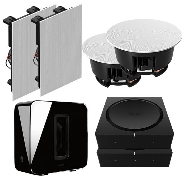 Sonos Architectural Home Cinema System Speakers and Amp In-wall & Ceiling Speakers Premier Hifi Sonos Home Theatre Speakers