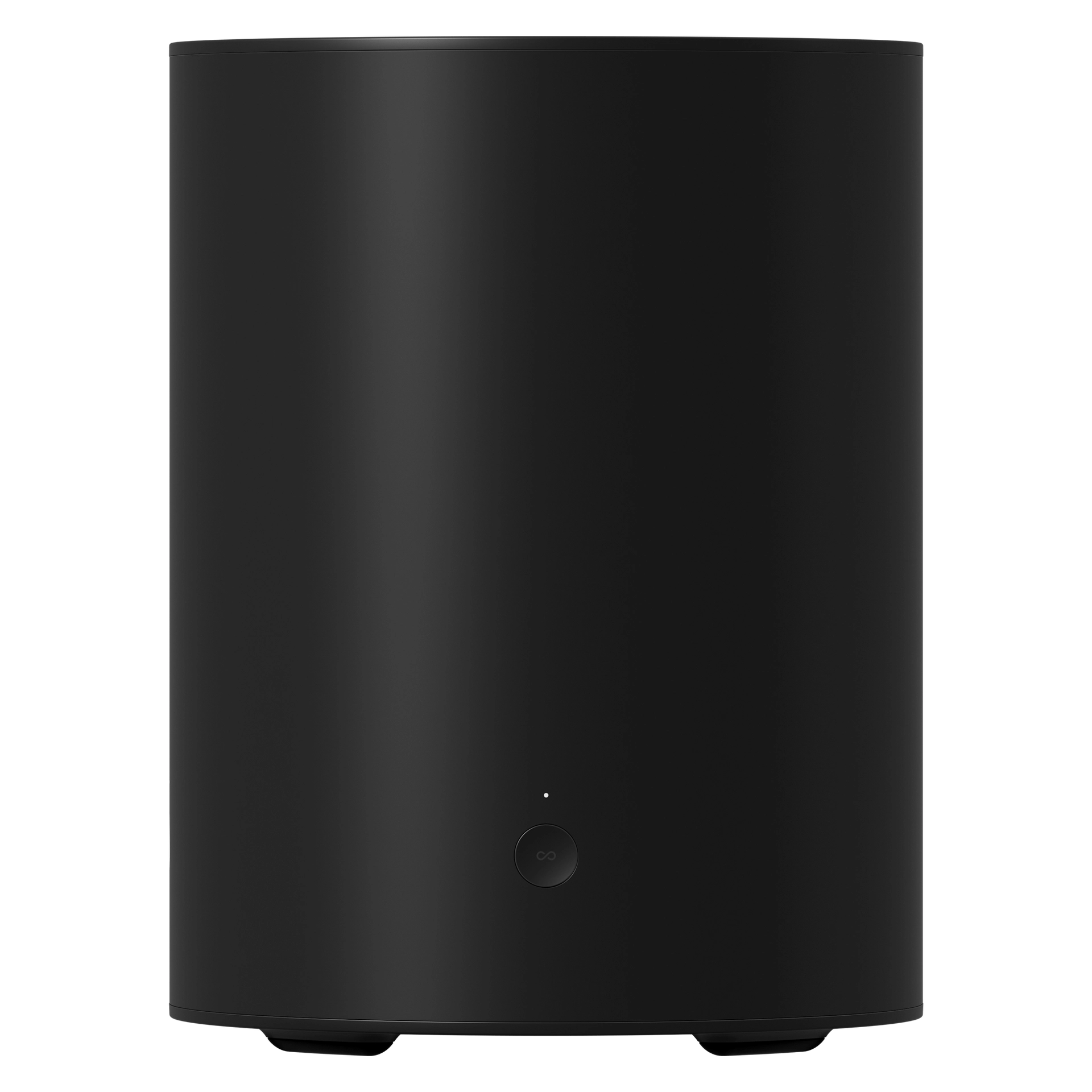Sonos Sub Mini – Black Sonos Premier Hifi 3 Sonos Sub Mini in black from the back showing the power button
