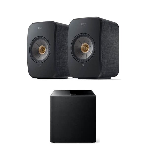 KEF LSX II Bookshelf Speakers + Kube 10b MIE Subwoofer Bundle (Black) HI-FI Speakers Premier Hifi KEF LSX II Bookshelf Speakers + Kube 10b MIE Subwoofer Bundle (Black) - HI-FI Speakers